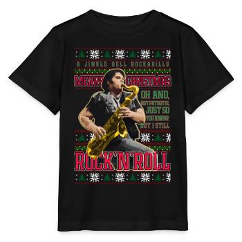 Jingle Bell Rockabilly Noël RHPS Eddie - T-shirt bio MINI CREATOR Stanley/Stella Enfant - noir - Devant - Mikhail (115cm)