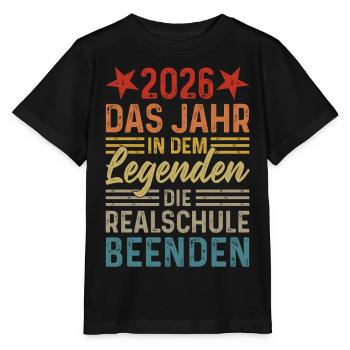 2026 Jahr in dem Legenden die Realschule beenden - Stanley/Stella Kinder T-Shirt MINI CREATOR  - Schwarz - Vorne - Mikhail (115cm)