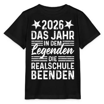 2026 Jahr in dem Legenden die Realschule beenden - Stanley/Stella Kinder T-Shirt MINI CREATOR  - Schwarz - Vorne - Mikhail (115cm)