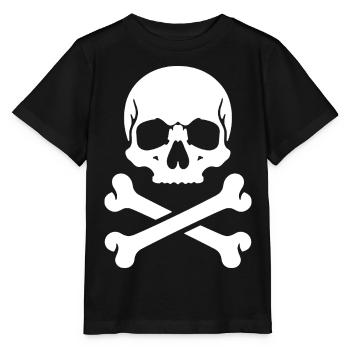 Schädel und Knochen Piraten-Print - Stanley/Stella Kinder T-Shirt MINI CREATOR  - Schwarz - Vorne - Mikhail (115cm)