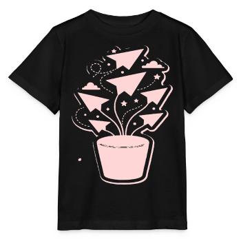 Pastellpapierflug Blütenzauber - Stanley/Stella Kinder T-Shirt MINI CREATOR  - Schwarz - Vorne - Mikhail (115cm)