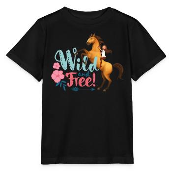 Spirit Zusammen Mit Lucky Wild And Free - Stanley/Stella Kinder T-Shirt MINI CREATOR  - Schwarz - Vorne - Mikhail (115cm)