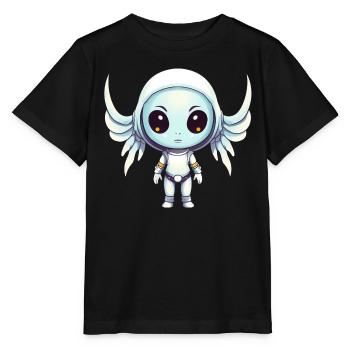 Alien Erzengel - Außerirdisches Design mit Flügeln - Stanley/Stella Kinder T-Shirt MINI CREATOR  - Schwarz - Vorne - Mikhail (115cm)