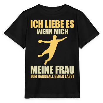 Handballer Handball Geschenk - Stanley/Stella Kinder T-Shirt MINI CREATOR  - Schwarz - Vorne - Mikhail (115cm)