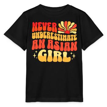 Unterschätze niemals Asian Girl - Stanley/Stella Kinder T-Shirt MINI CREATOR  - Schwarz - Vorne - Mikhail (115cm)