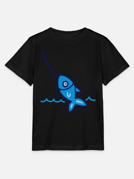 Angeln - Fisch 3 - Stanley/Stella Kinder T-Shirt MINI CREATOR - Schwarz