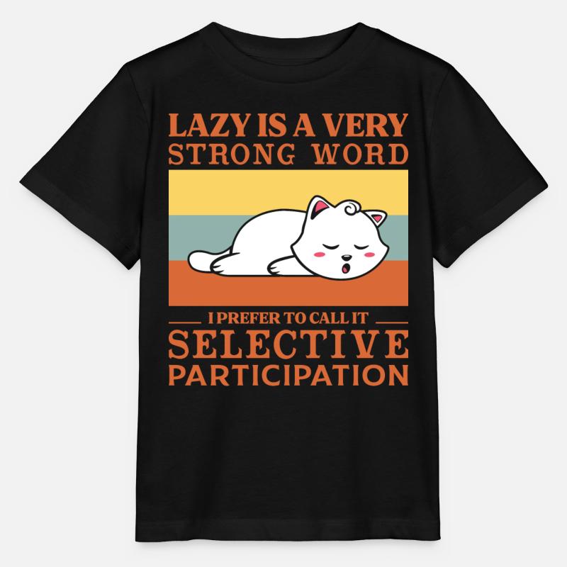 Lazy is a very strong word - Stanley/Stella MINI CREATOR Kids’ T-Shirt - black