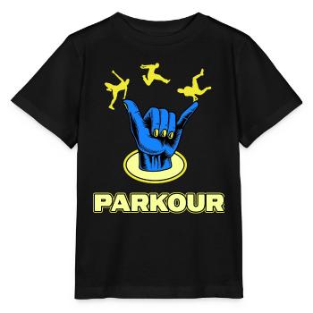 parkour jump parkour traceur jumping streetart - T-shirt bio MINI CREATOR Stanley/Stella Enfant - noir - Devant - Mikhail (115cm)