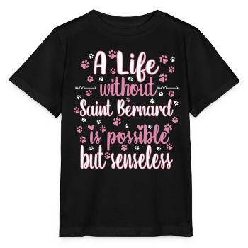 Leben Liebe Hunderasse Saint Bernard Hund - Stanley/Stella Kinder T-Shirt MINI CREATOR  - Schwarz - Vorne - Mikhail (115cm)