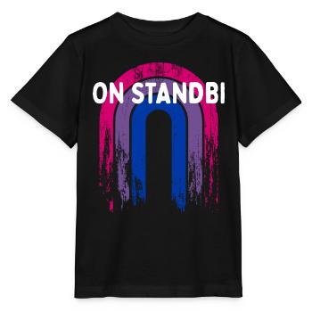 On StandBi Bisexual Funny Bi Humor LGBTQ Pride - Stanley/Stella MINI CREATOR Kids’ T-Shirt - black - Front - Mikhail (115cm)