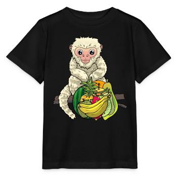 Affe Affen Zoologie Zootiere Kinder Baby Zoo - Stanley/Stella Kinder T-Shirt MINI CREATOR  - Schwarz - Vorne - Mikhail (115cm)