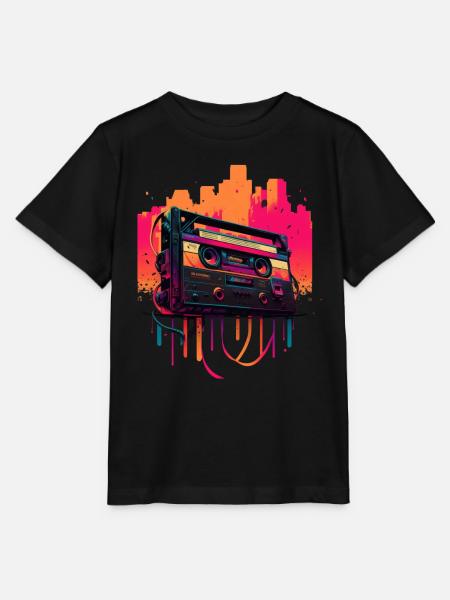 Retro Mixtape - Stanley/Stella Kinder T-Shirt MINI CREATOR  - Schwarz