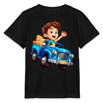Le garçon et la voiture - T-shirt bio MINI CREATOR Stanley/Stella Enfant - noir - Devant - Mikhail (115cm)