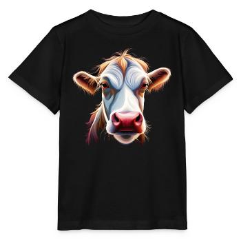 cow skull head brown farmer cow husbandry - Stanley/Stella MINI CREATOR Kids’ T-Shirt - black - Front - Mikhail (115cm)