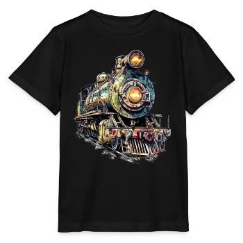 Die Dampflok war eine technologische Innovation - Stanley/Stella Kinder T-Shirt MINI CREATOR  - Schwarz - Vorne - Mikhail (115cm)
