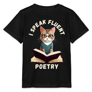 Ich spreche fließend Poesie - Stanley/Stella Kinder T-Shirt MINI CREATOR  - Schwarz - Vorne - Mikhail (115cm)