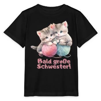 Bald große Schwester - Stanley/Stella Kinder T-Shirt MINI CREATOR  - Schwarz - Vorne - Mikhail (115cm)