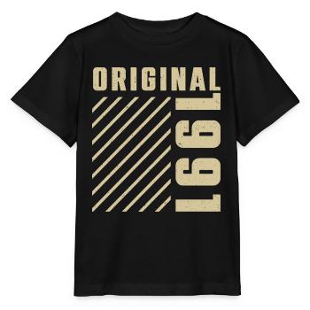 Original 1991 Authentischer Jahrgang Bursdag von 1991 - Stanley/Stella Kinder T-Shirt MINI CREATOR  - Schwarz - Vorne - Mikhail (115cm)