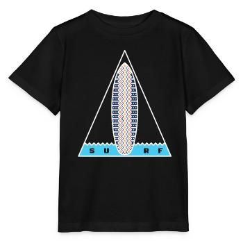 Surf-Dreieck (weiße Umrandung) - Stanley/Stella Kinder T-Shirt MINI CREATOR  - Schwarz - Vorne - Mikhail (115cm)