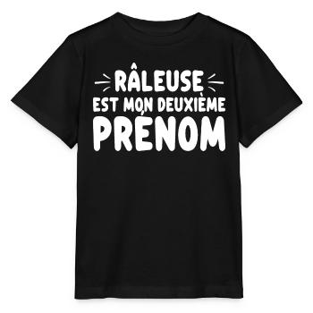 Prénom Râleuse Cadeau Rigolo Femme - T-shirt bio MINI CREATOR Stanley/Stella Enfant - noir - Devant - Mikhail (115cm)