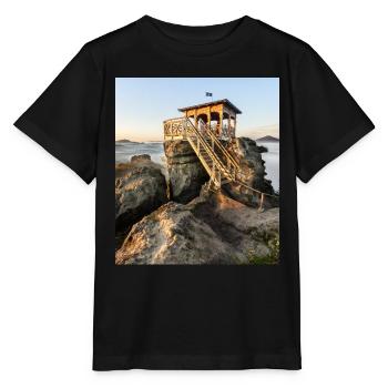 Hütte mit Aussicht - Stanley/Stella Kinder T-Shirt MINI CREATOR  - Schwarz - Vorne - Mikhail (115cm)