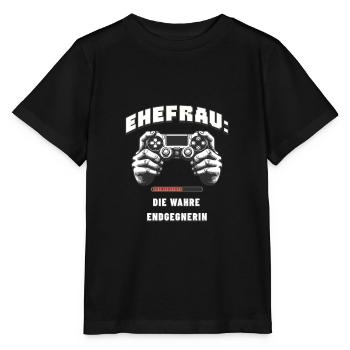 Ehefrau: Die wahre Endgegnerin - Stanley/Stella Kinder T-Shirt MINI CREATOR  - Schwarz - Vorne - Mikhail (115cm)