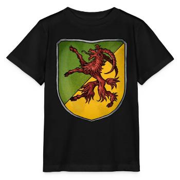 Wappen roter Ziegenbock - Stanley/Stella Kinder T-Shirt MINI CREATOR  - Schwarz - Vorne - Mikhail (115cm)