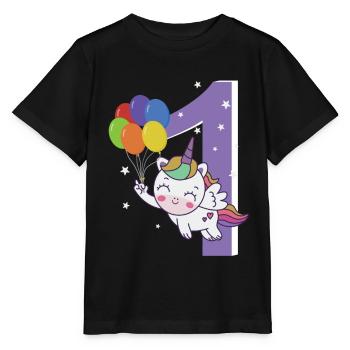 1. Geburtstag Einhorn 1 Jahr Kostüm Geschenk - Stanley/Stella Kinder T-Shirt MINI CREATOR  - Schwarz - Vorne - Mikhail (115cm)
