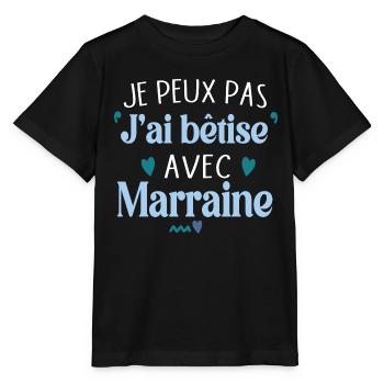 Marraine Bêtise Bébé Cadeau Filleul Filleule - T-shirt bio MINI CREATOR Stanley/Stella Enfant - noir - Devant - Mikhail (115cm)