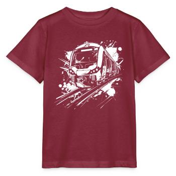 Chemin de fer - T-shirt bio MINI CREATOR Stanley/Stella Enfant - bordeaux - Devant - Kain (125cm)