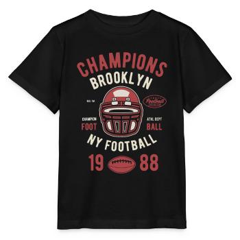 Champions Brooklyn Football - T-shirt bio MINI CREATOR Stanley/Stella Enfant - noir - Devant - Mikhail (115cm)