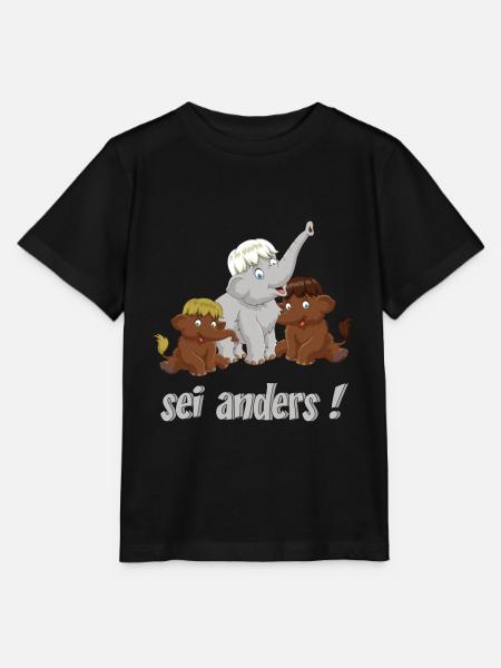 Mammut Elefant Geschwister Spruch be different - Stanley/Stella Kinder T-Shirt MINI CREATOR - Schwarz