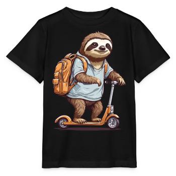 Premier jour d’inscription d’un élève paresseux - T-shirt bio MINI CREATOR Stanley/Stella Enfant - noir - Devant - Mikhail (115cm)