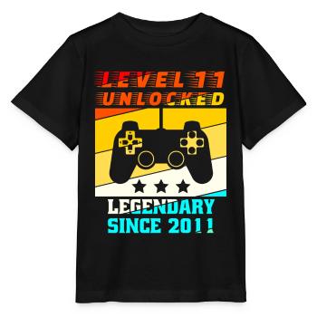 Level 11 freigeschaltet legendär seit 2011 - Stanley/Stella Kinder T-Shirt MINI CREATOR  - Schwarz - Vorne - Mikhail (115cm)