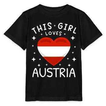 Drapeau de l’Autriche Autriche Drapeau autrichien AT - T-shirt bio MINI CREATOR Stanley/Stella Enfant - noir - Devant - Mikhail (115cm)
