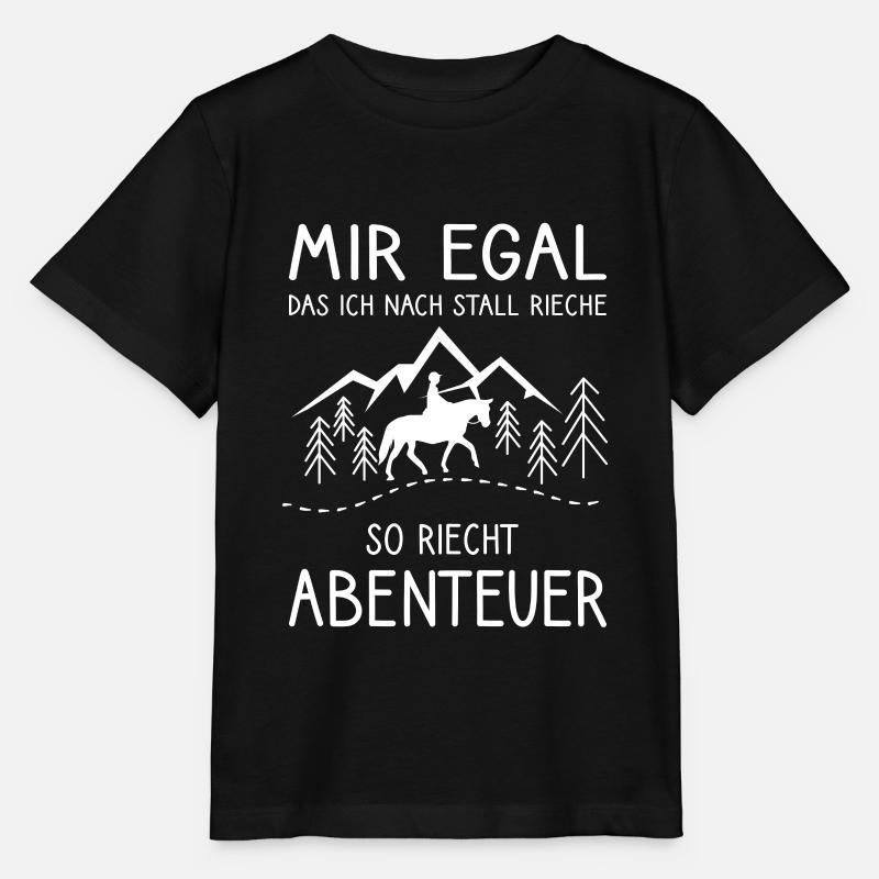 Mir egal das ich nach Pferd rieche - Stanley/Stella Kinder T-Shirt MINI CREATOR  - Schwarz