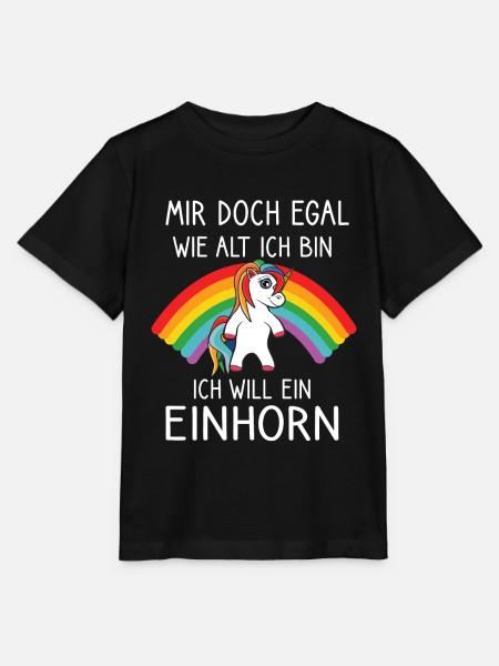 Ist Mir Doch Egal lustige Sprüche mit Einhorn - Stanley/Stella Kinder T-Shirt MINI CREATOR - Schwarz
