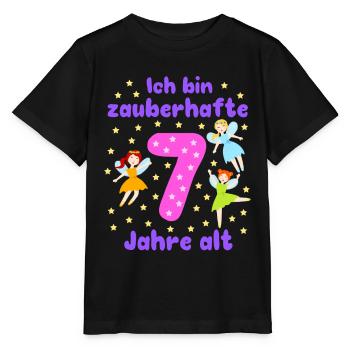 7. Geburtstag Feen Magie Fantasie Mädchen 7 Jahre - Stanley/Stella Kinder T-Shirt MINI CREATOR  - Schwarz - Vorne - Mikhail (115cm)