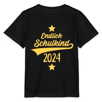 EINSCHULUNG ENDLICH SCHULKIND 2024 - Stanley/Stella Kinder T-Shirt MINI CREATOR  - Schwarz - Vorne - Mikhail (115cm)