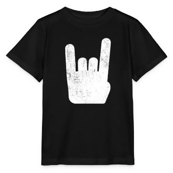 Pommesgabel Metal Hand Rock Metal Music - Stanley/Stella MINI CREATOR Kids’ T-Shirt - black - Front - Mikhail (115cm)