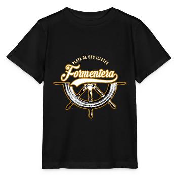 Formentera Spanien Mittelmeer Bootstour Reisen - Stanley/Stella Kinder T-Shirt MINI CREATOR  - Schwarz - Vorne - Mikhail (115cm)