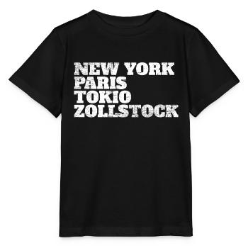 Zollstock Paris Tokio New York Köln Viertel Kult - Stanley/Stella Kinder T-Shirt MINI CREATOR  - Schwarz - Vorne - Mikhail (115cm)