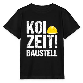 +Koi Zeit Baustelle Schwaben Schwabe Hausbau - Stanley/Stella Kinder T-Shirt MINI CREATOR  - Schwarz - Vorne - Mikhail (115cm)