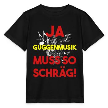 Guggenmusik Guggenmusiker Kostüm Narren Musiker - Stanley/Stella Kinder T-Shirt MINI CREATOR  - Schwarz - Vorne - Mikhail (115cm)