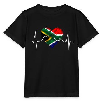 Cape Town Skyline Heart Afrique du Sud Drapeau Table Mountain - T-shirt bio MINI CREATOR Stanley/Stella Enfant - noir - Devant - Mikhail (115cm)