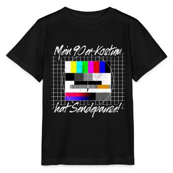 90s Costume Broadcast Break Test Image 90s Party - Stanley/Stella MINI CREATOR Kids’ T-Shirt - black - Front - Mikhail (115cm)