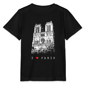 Notre Dame Paris Skyline France J’aime Paris - T-shirt bio MINI CREATOR Stanley/Stella Enfant - noir - Devant - Mikhail (115cm)