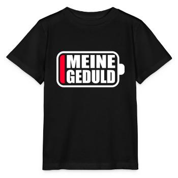 Meine Geduld Akku Leer Batterie Rot Ladebalken - Stanley/Stella Kinder T-Shirt MINI CREATOR  - Schwarz - Vorne - Mikhail (115cm)