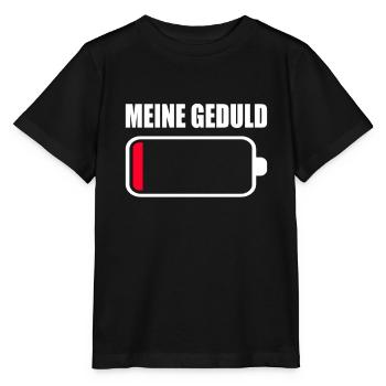 Meine Geduld Akku Leer Batterie Rot Ladebalken - Stanley/Stella Kinder T-Shirt MINI CREATOR  - Schwarz - Vorne - Mikhail (115cm)
