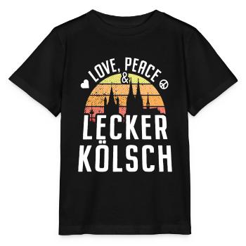 Love Peace Lecker Kölsch Cologne Carnival Cologne Cathedral - Stanley/Stella MINI CREATOR Kids’ T-Shirt - black - Front - Mikhail (115cm)